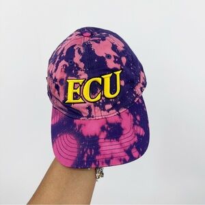 ECU Pirates Custom Bleach Splatter Embroidery Dad Hat OS Upcycled